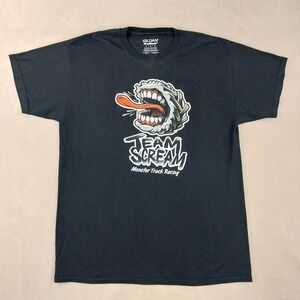 Team Scream Monster Truck Racing Large Mens T Shirt 20x28‎ Fits A Small Gildan